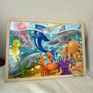 Melissa & Doug Fresh Start Fish Of The Sea Wooden Jigsaw 24 Pc Puzzle ages 3+